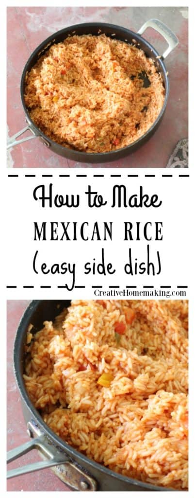 Recipe for easy mexican rice. Easy side dish for cookouts or bbq.