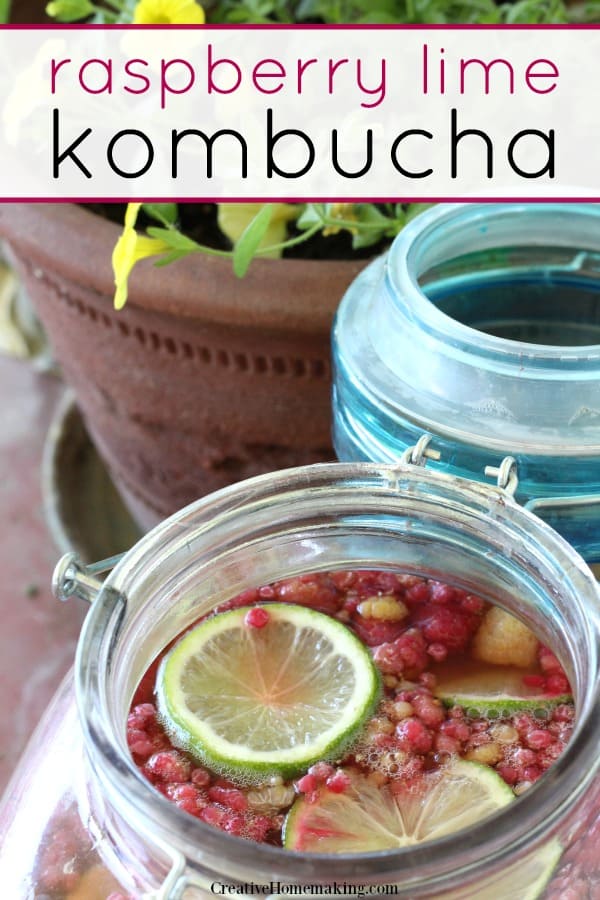 Easy raspberry lime kombucha recipe.