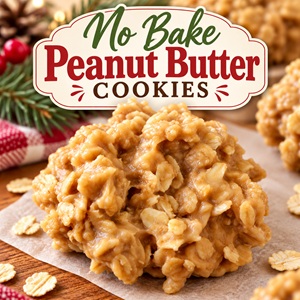 These easy no-bake peanut butter cookies are a classic holiday treat made with creamy peanut butter and oats. They're perfect for Christmas baking, holiday dessert trays, and a Christmas cookie exchange. No oven required, making them a simple and delicious addition to your holiday cookie recipes!