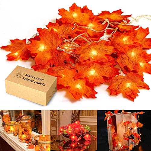 MUSCCCM Christmas Decorations, MiMoo Maple Leaf String Lights, 20LED 7.2ft Battery Powered Harvest Fall Garlands String Light
