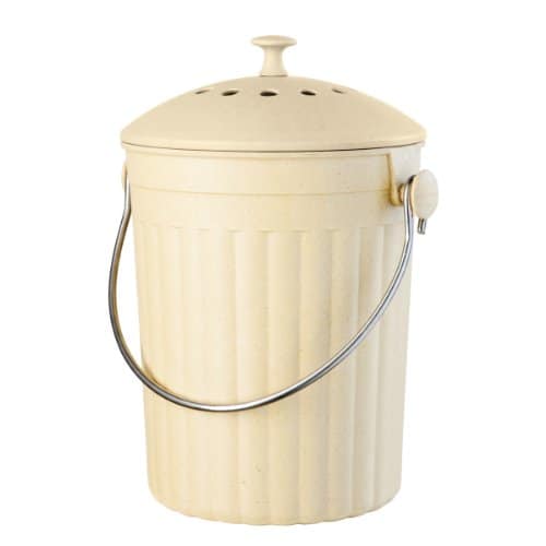 Oggi Countertop Compost Pail with Charcoal Filter, Made from Bamboo Fiber