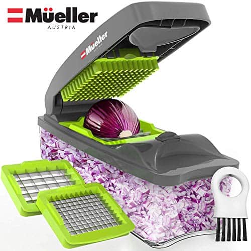 Mueller Onion Chopper Pro Vegetable Chopper - Strongest - NO MORE TEARS 30% Heavier Duty Multi Vegetable-Fruit-Cheese-Onion Chopper-Dicer-Kitchen Cutter