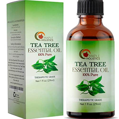 100% Pure Tea Tree Oil Natural Essential Oil with Antifungal Antibacterial Benefits for Face Skin Hair Nails Heal Acne Psoriasis Dandruff Piercings Cuts Bug Bites Multipurpose Surface Cleaner