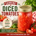 Learn how to safely preserve fresh garden tomatoes with this easy guide to canning diced tomatoes. They're perfect for soups, chili, pasta, casseroles, and homemade sauces all year long. A must-save recipe for anyone who loves from scratch living, canning, and preserving fresh tomato recipes.