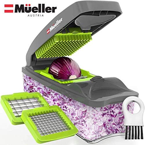 Mueller Onion Chopper Pro Vegetable Chopper - Strongest - NO MORE TEARS 30% Heavier Duty Multi Vegetable-Fruit-Cheese-Onion Chopper-Dicer-Kitchen Cutter