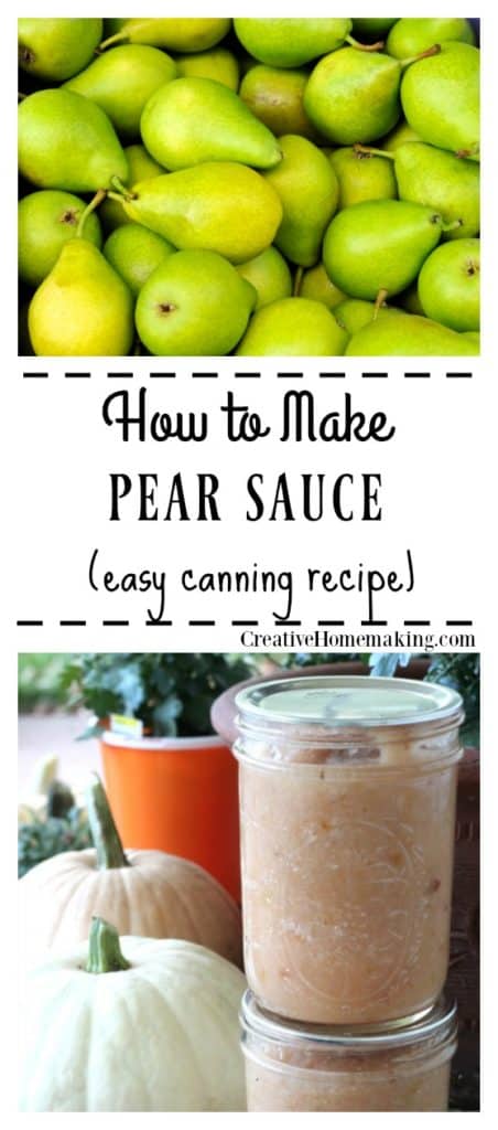 Easy pear sauce for canning. Serve this pear sauce with pork or chicken..it is also great as homemade baby food. Make with or without sugar.