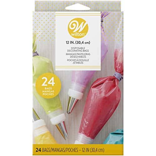 Wilton 12-Inch Disposable Decorating Bags for Piping and Decorating with Assorted Icings, Flexible and Microwave-Safe, Bags Only (24-Count)