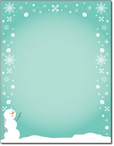 Christmas Stationery Silly Snowman with Snowflakes Holiday Laser and Inkjet Printer Invitation Paper