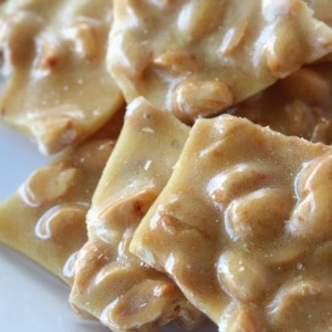 The best easy microwave peanut brittle recipe to make for Christmas or any time!
