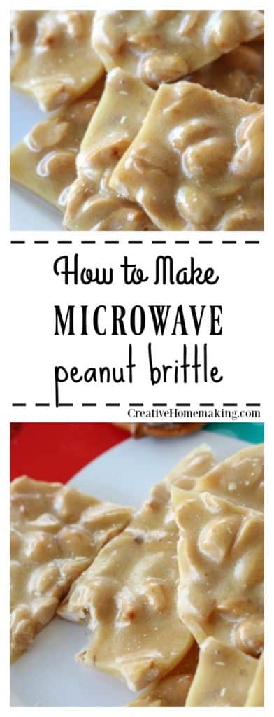 The best easy microwave peanut brittle recipe to make for Christmas or any time!