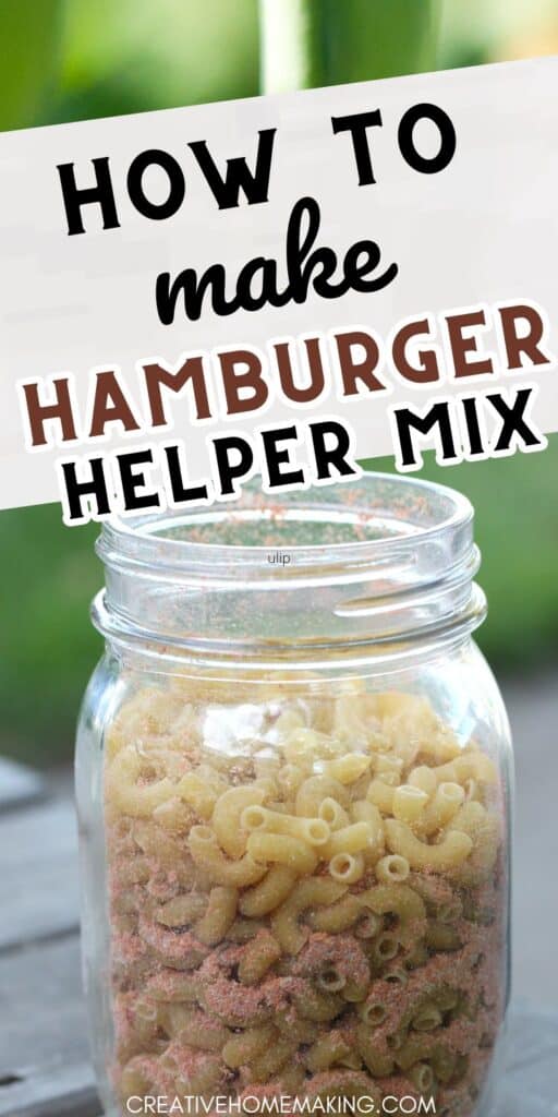 Make your own delicious homemade hamburger helper mix with this easy recipe! Perfect for a quick and satisfying meal, this mix is packed with savory flavors and can be customized to your taste. Try it out today and enjoy a comforting and budget-friendly dinner with your family!