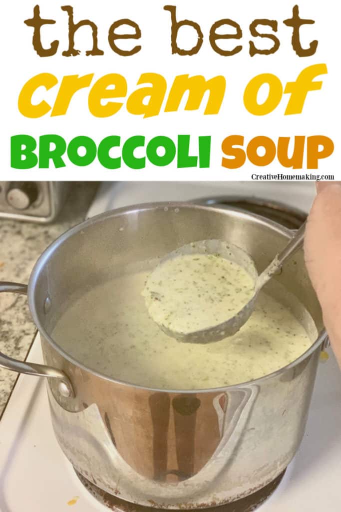 Easy recipe for cream of broccoli soup with heavy cream. My favorite homemade soup recipe!