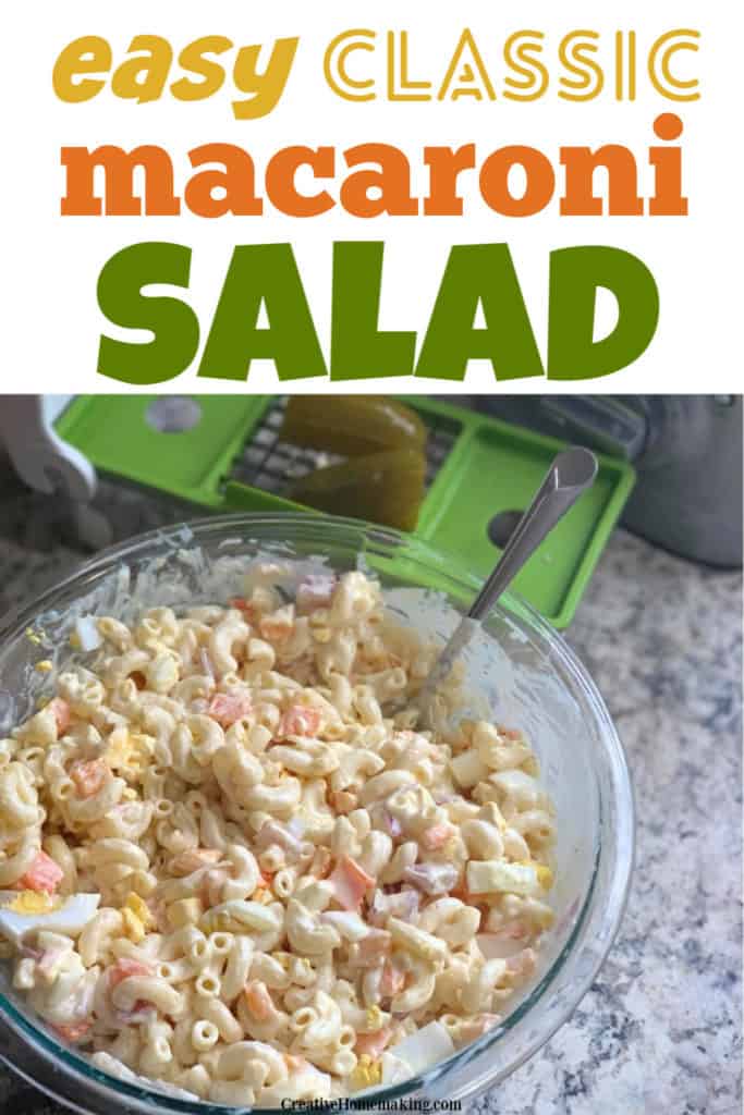 Easy classic macaroni salad. One of my favorite summer barbecue recipes.