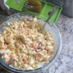 Easy classic macaroni salad. One of my favorite summer barbecue recipes.