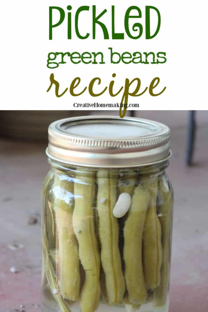 Easy pickled green beans recipe (dilly beans) for canning.