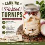 Preserve your garden harvest with this easy homemade pickled turnips recipe. These crunchy, flavorful turnips are made with simple pantry ingredients and are perfect for stocking your pantry year-round. A must-save recipe for canning and from scratch living!