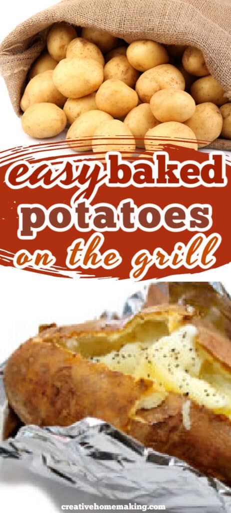 Easy baked potatoes on the grill. How long to cook them, and how to grill them both with foil and without foil.