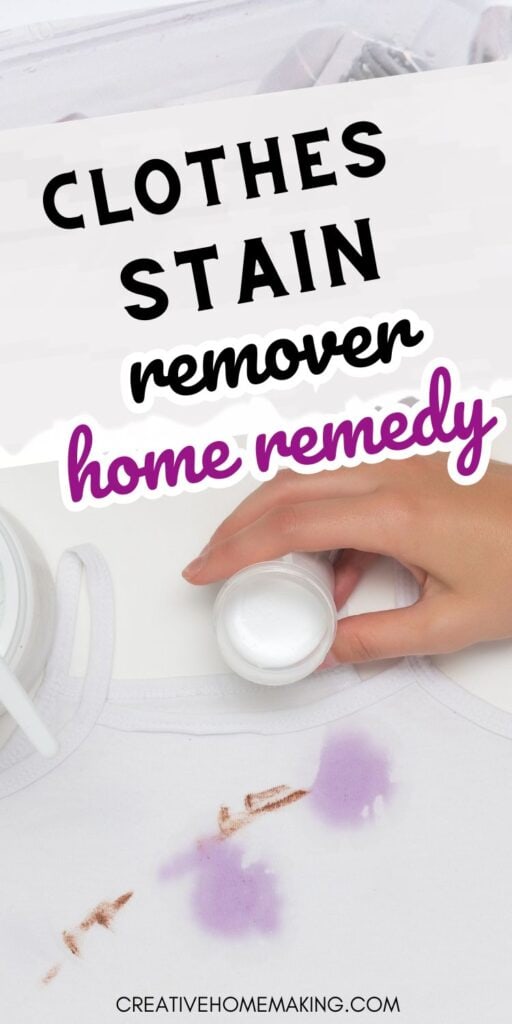 Discover the ultimate home remedy for removing tough stains from your clothes! This simple and effective solution will help you keep your favorite garments looking like new.