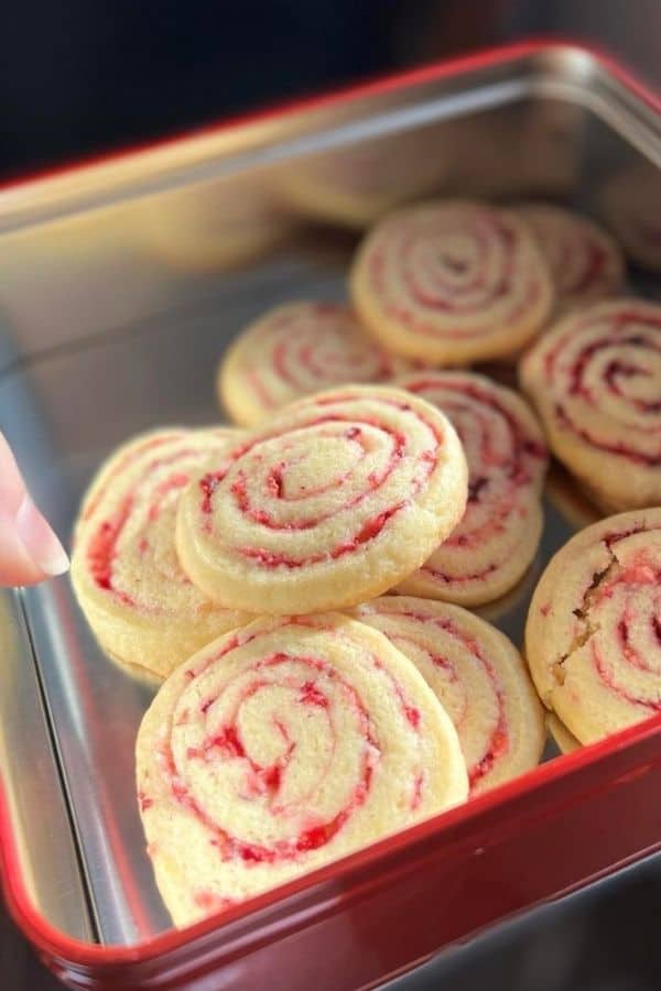 cranberry orange swirl cookies