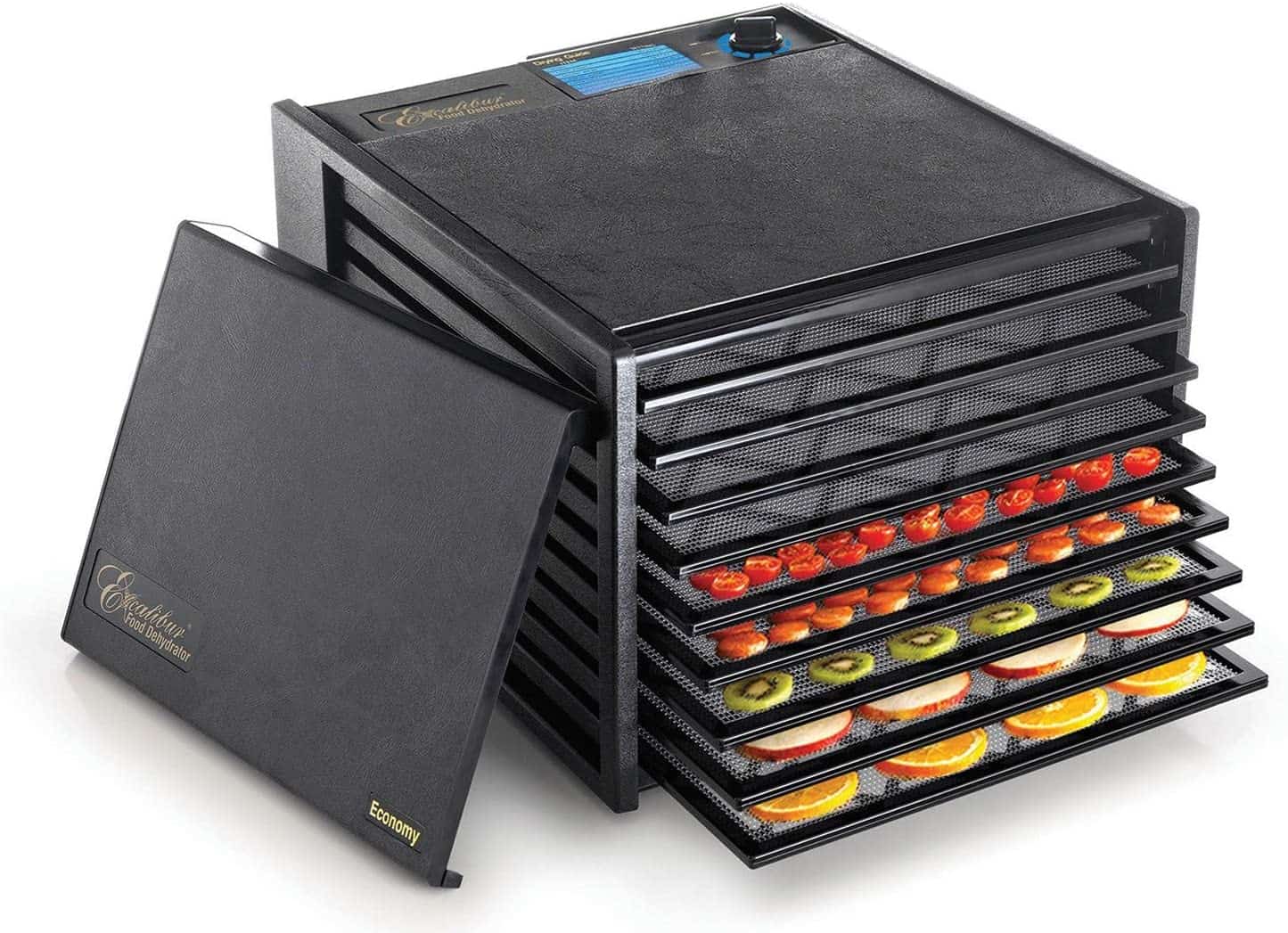 Excalibur 9-Tray Electric Food Dehydrator with Adjustable Thermostat For Temperature Control Patented Technology For faster & Efficient 15 Square Feet Drying Space, Black