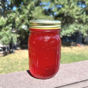 Easy recipe for canning homemade rhubarb jelly from fresh rhubarb.