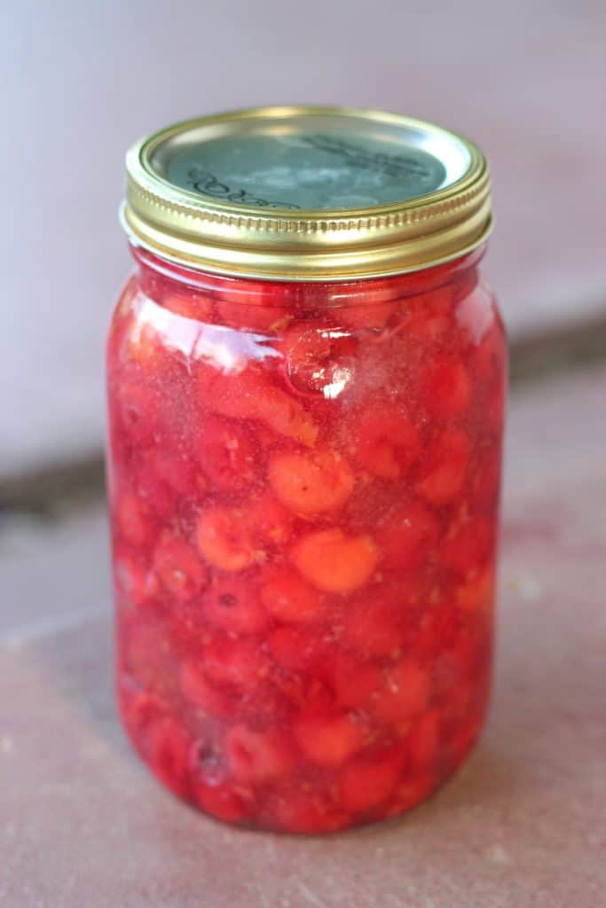 Easy recipe for canning cherry pie filling.