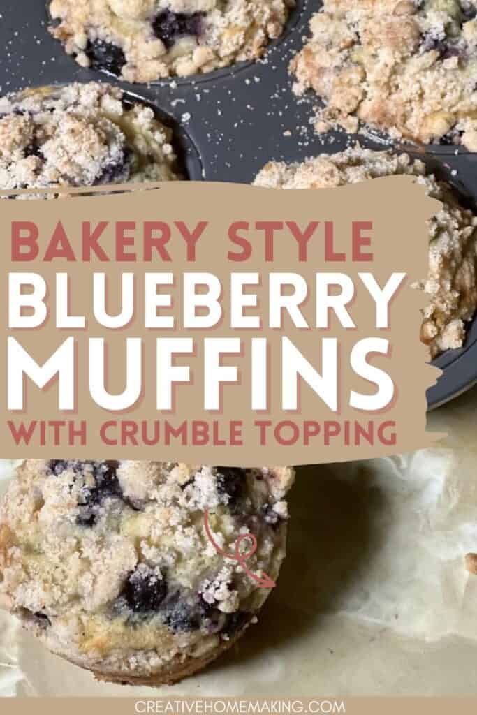 Bakery Style Blueberry Muffins with Crumble Topping