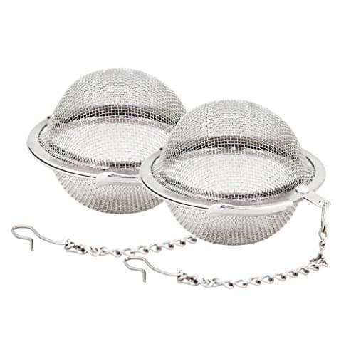 Fu Store 2pcs Stainless Steel Mesh Tea Ball 2.1 Inch Tea Infuser Strainers Tea Strainer Filters Tea Interval Diffuser for Tea