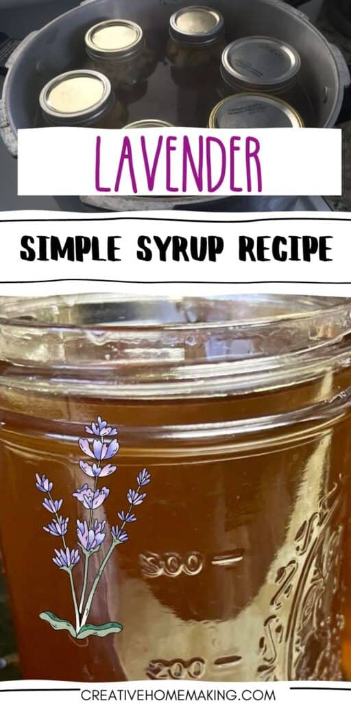 Easy lavender simple syrup recipe for canning that you can use in your favorite coffee drinks, iced tea, cocktails, mocktails, and more.