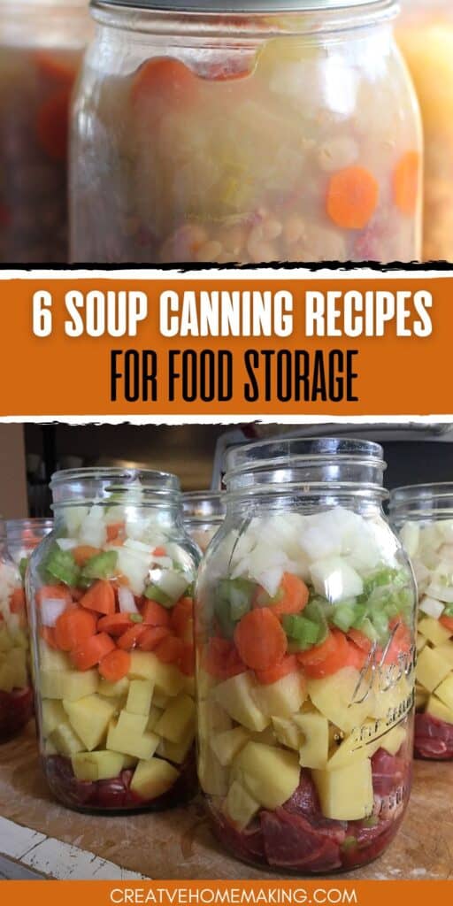 My 6 favorite soup pressure canning recipes for food storage. Easy homesteading canning recipes.