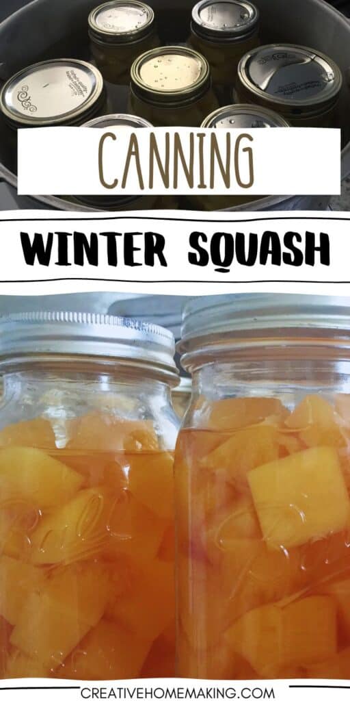 Easy step by step recipe for canning winter squash in a pressure canner. Easy recipe for beginning homesteading.