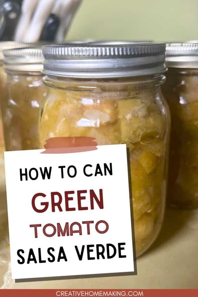 Easy recipe for canning green salsa verde.
