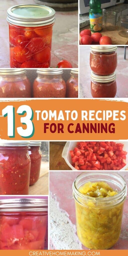My favorite tomato recipes for canning. Salsa, tomato sauce, spaghetti sauce, barbecue sauce, and more.