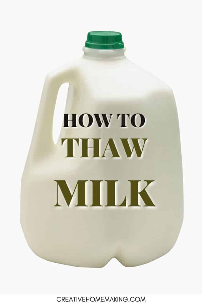Tips and tricks for thawing milk that has been frozen.