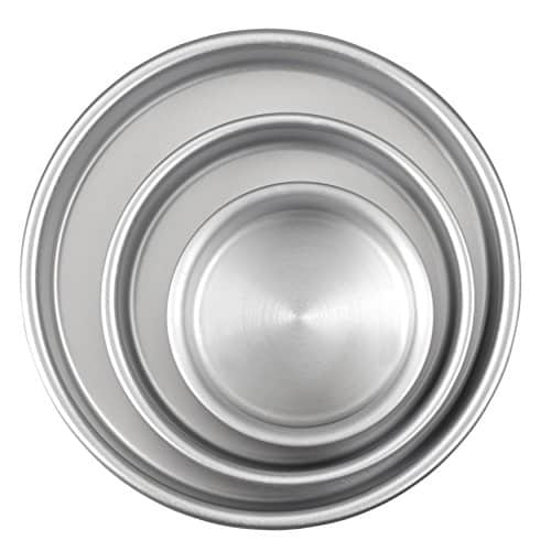 Aluminum Round Cake Pans, 3-Piece Set with 8-Inch, 6-Inch and 4-Inch Cake Pans