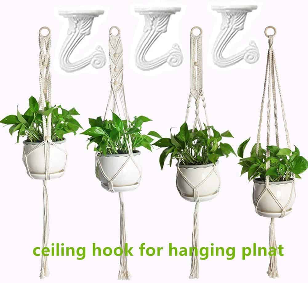 6 Sets White Ceiling Hooks for Hanging Plant, Heavy Duty Swag Toggle Hooks with Hardware (White)