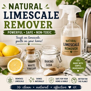 Tired of hard water stains making your faucets and sinks look cloudy no matter how much you clean? This natural limescale remover uses lemons, vinegar, and baking soda to help break down buildup naturally. A simple homemaking favorite for simple homemade living, practical home care tips, and a fresher-feeling home!