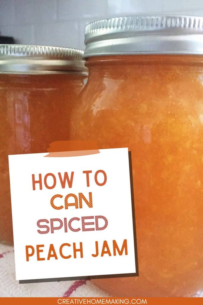 Easy recipe for canning spiced peach jam. One of my favorite summer canning ideas.
