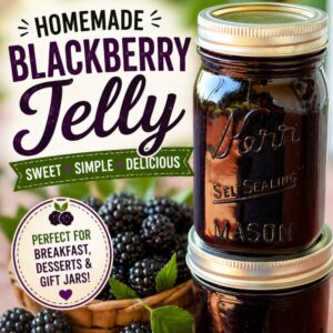 Learn how to make sweet homemade blackberry jelly with simple ingredients and step-by-step canning tips. Delicious on breakfast breads and desserts. Also try other favorites like wild violet jelly, apple jelly, rose jelly, and lilac jelly.