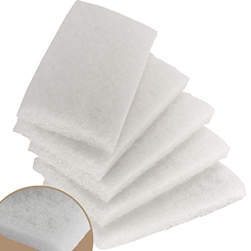 Commercial-Grade Non-Abrasive White Cleaning Pad 5 Pack . Large, Multi-Purpose 10 in x 4 1/2 in Scouring Pad Fits Universal Holders. Great for Scrubbing Sinks, Tile, Windows and Fine China