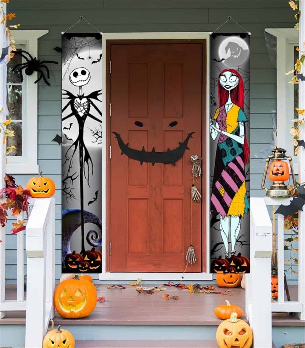 Jack Skellington Porch Sign Banner Halloween Nightmare Before Christmas Banner Party Supplies Decorations Welcome Halloween Fall Door Banner