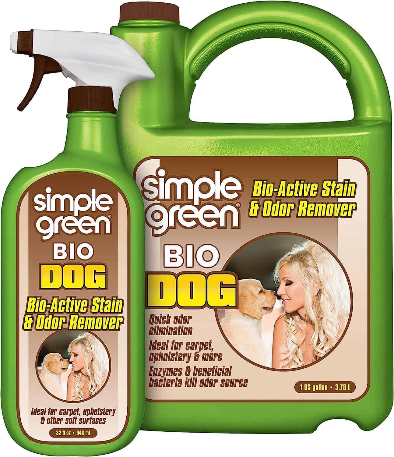 Simple Green Bio Dog Active Stain & Odor Remover - Enzyme Cleaner & Stain Remover for Carpet, Rugs & Fabric – eliminates Urine Odor