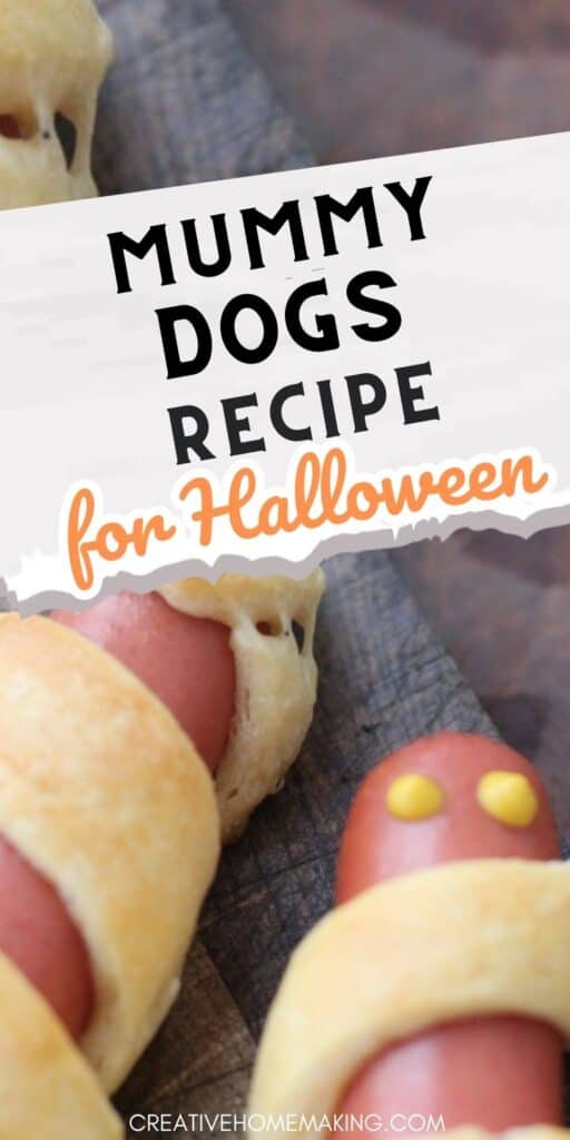 Get into the Halloween spirit with our fun and easy mummy dogs recipe. Simply wrap hot dogs in strips of crescent roll dough and bake in the oven for a spooky and delicious treat. Serve with ketchup or mustard for a festive touch. Follow our simple instructions and impress your guests with this fun Halloween dish. Pin now and try later!