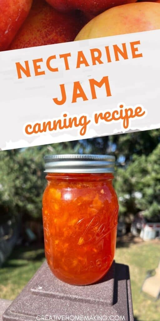 Want to stock up on delicious nectarine jam? Our canning recipe is the perfect way to preserve your harvest and enjoy the taste of fresh fruit all year long. Pin it now and try it out!