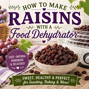 Have extra grapes from the garden? Turn them into delicious homemade raisins with your dehydrator. A simple way to preserve fresh fruit for your homemade pantry, snacks, baking, and everyday cooking.