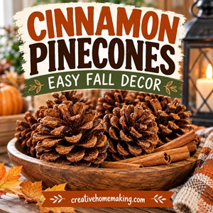 Learn how to make cinnamon-scented pinecones at home with this easy DIY project. Cinnamon pinecones are perfect for fall decorating and make your home smell amazing. A simple, budget-friendly autumn craft using natural pinecones.