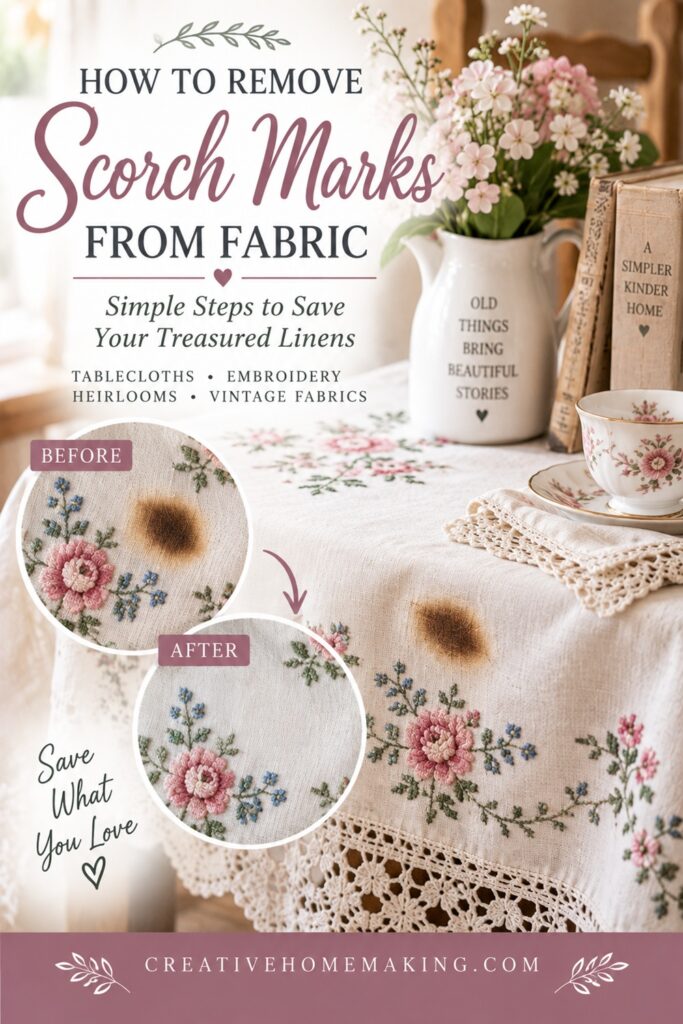 Accidentally scorched a favorite piece of fabric? Learn how to remove scorch marks from delicate and everyday fabrics, including heirloom christening gowns, vintage tablecloths, embroidered linens, dresses, and other treasured clothing.