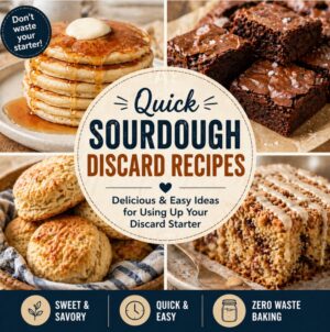 Wondering what to make with extra starter? Try easy sourdough discard recipes including flat bread, pizza crust, tortillas, pancakes, waffles, cake, muffins, cookies, and biscotti. Perfect for everyday baking and family meals.
