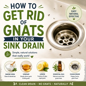 Tired of pesky gnats around your kitchen sink? Learn how to get rid of gnats in your sink drain with this easy, natural method using simple ingredients you probably already have at home. A practical simple homemaking tip and simple homemade living solution for a fresher kitchen and better home care habits!