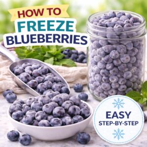 Are your frozen blueberries turning mushy or clumping together? Learn how to freeze blueberries the right way so they stay fresh, separate, and perfect for smoothies, baking, and snacks. Easy step-by-step freezer method!
